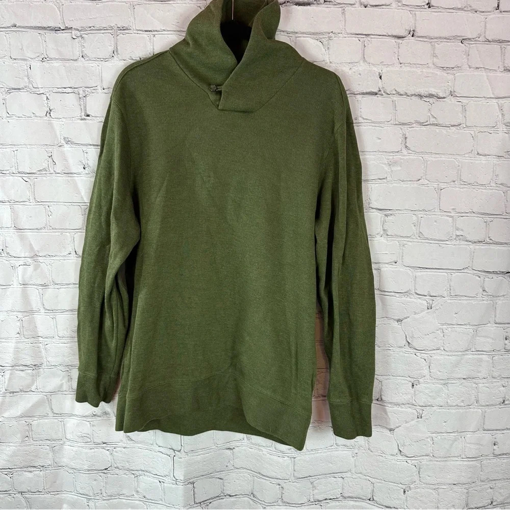 cremieux classic pullover sweater preppy green brown elbow patches classic med